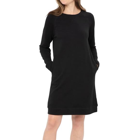 BILLY REID NEW $250 Long Sleeve Twill Tape Crew Neck Dress in Black XS - Picture 3 of 3